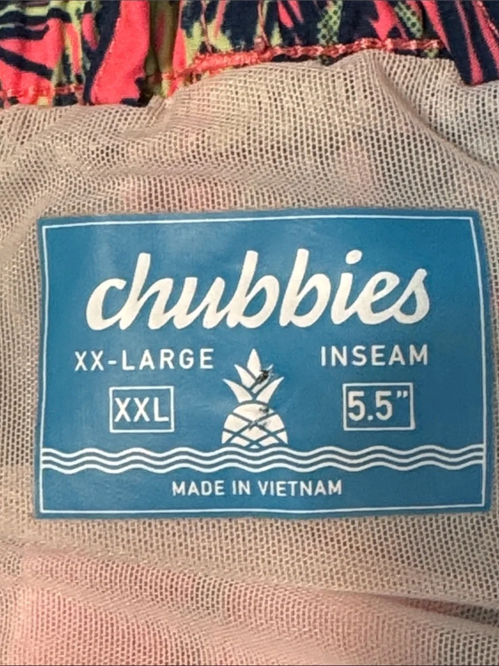 Chubbies Men’s XXL 5.5” Swim Trunks Pink Tropical Palm Print